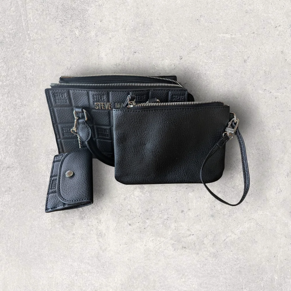 Steve Madden Black Handbag and Wallet Set - Picture 3 of 8